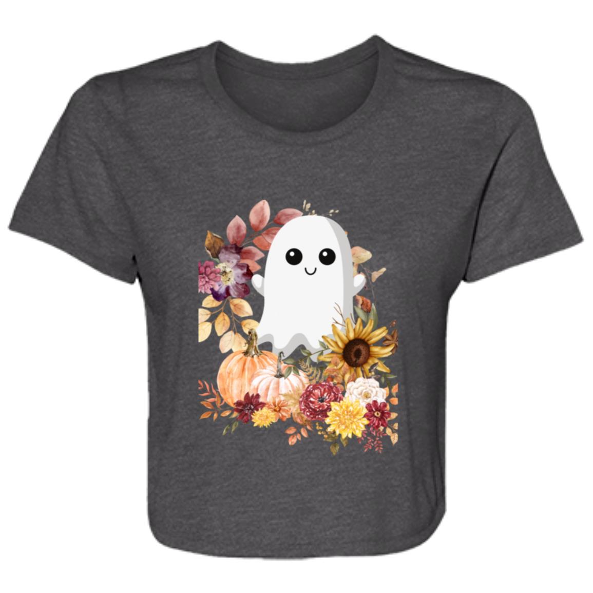 Fall Ghost -- Ladies' Flowy Cropped Tee