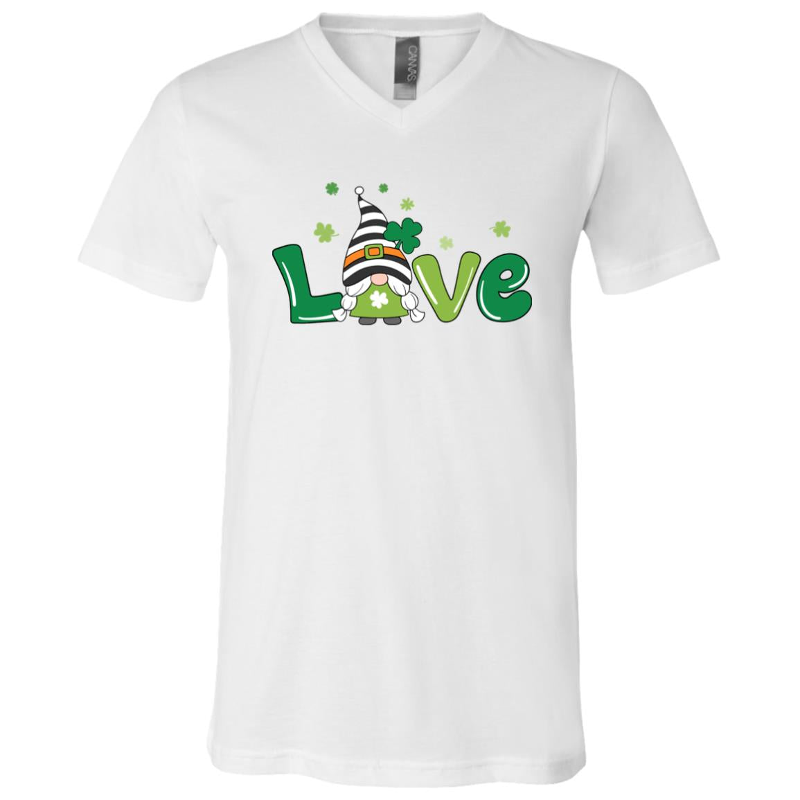 clover love gnome 3005 Unisex Jersey SS V-Neck T-Shirt