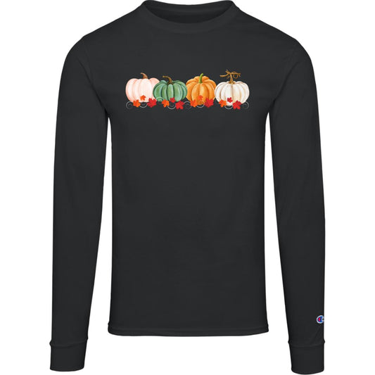 Pumpkins in a Row CC8C Champion Mens Long Sleeve Tee