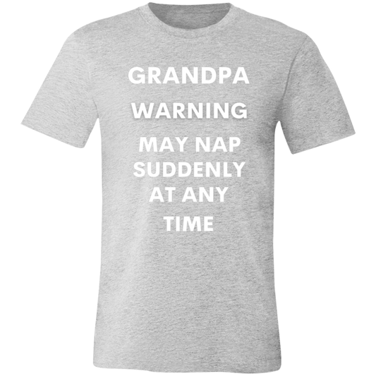 Grandpa naps white 3001C Unisex Jersey Short-Sleeve T-Shirt