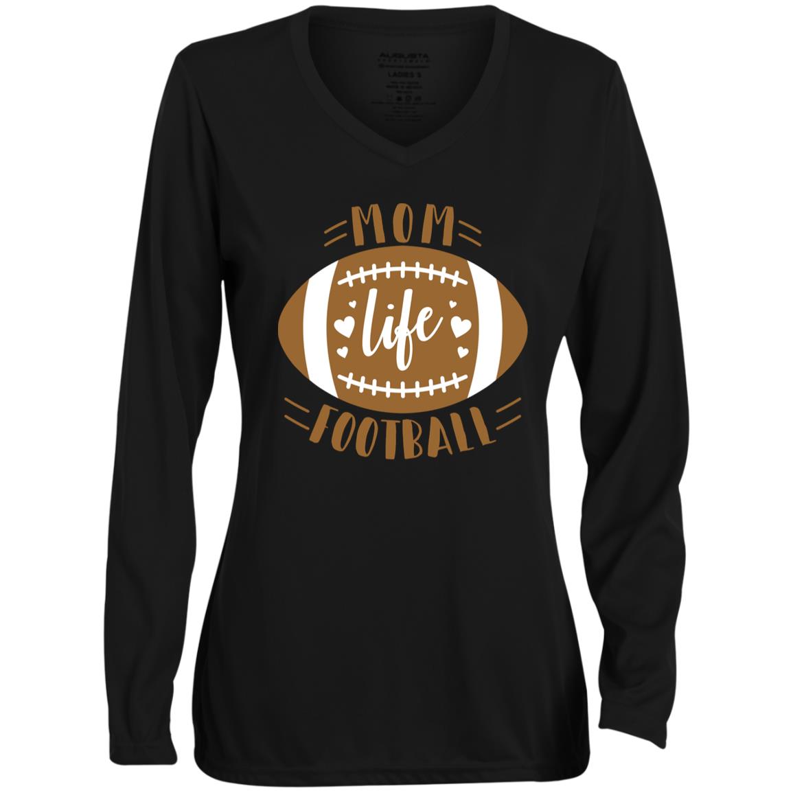 Football My Life CLOSEOUT -- Moisture-Wicking Long Sleeve V-Neck Tee