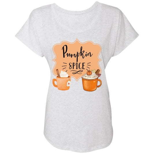 Pumpkin Spice Latte Orangetan Black -- Ladies' Triblend Dolman Sleeve