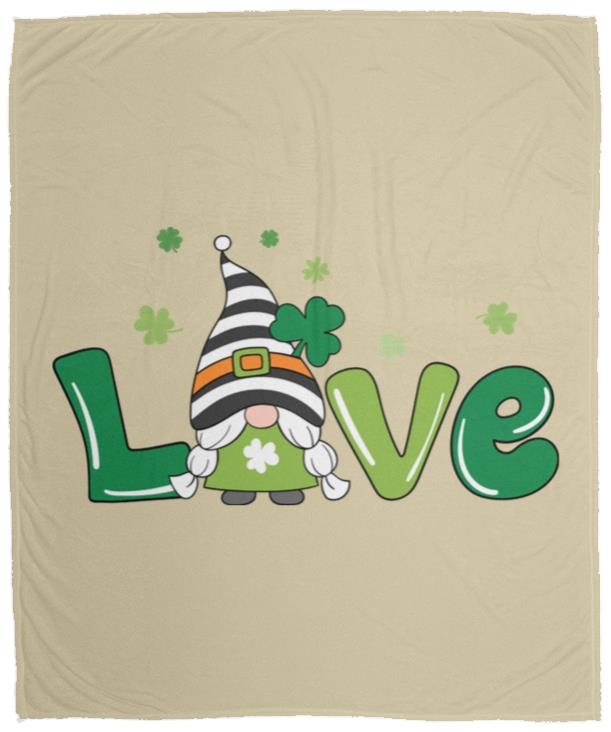 clover love gnome VPM Cozy Plush Fleece Blanket - 50x60