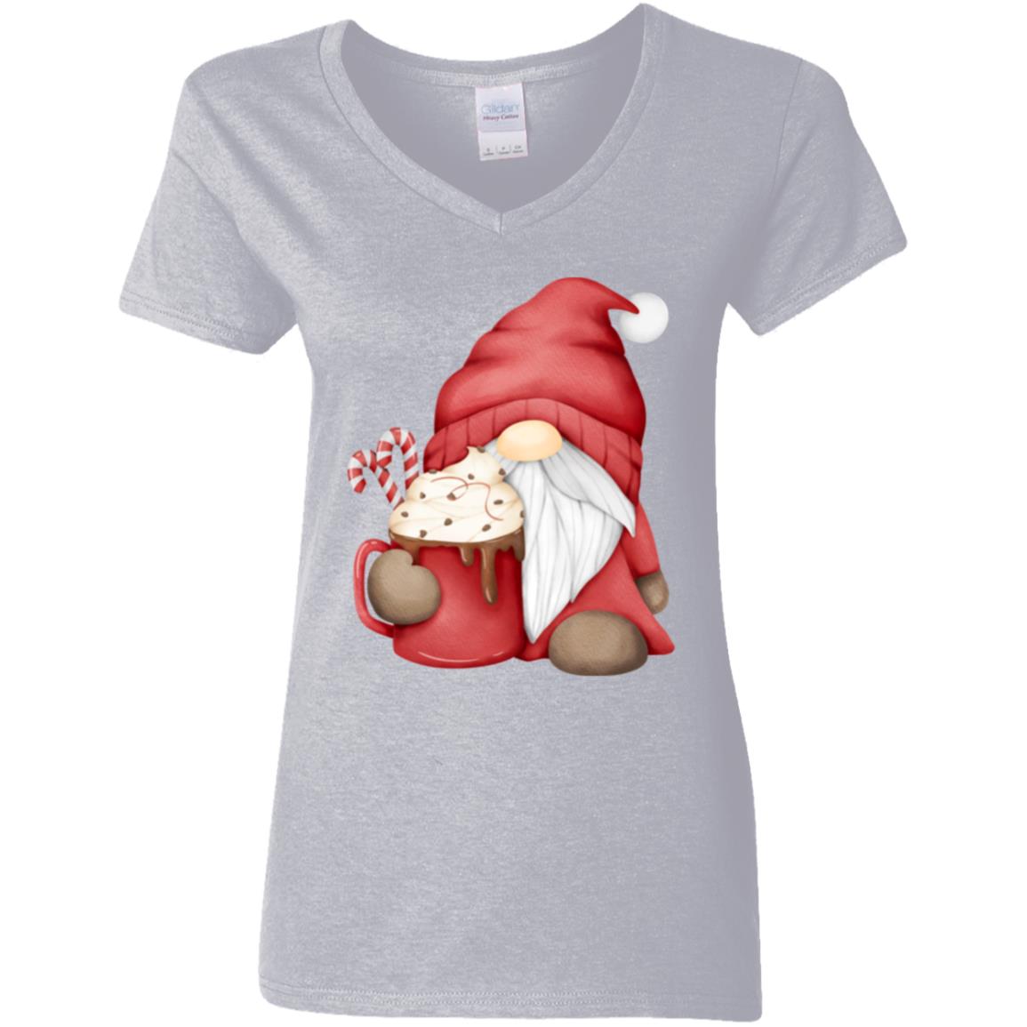 Hot Chocolate Gnome G500VL Ladies' 5.3 oz. V-Neck T-Shirt