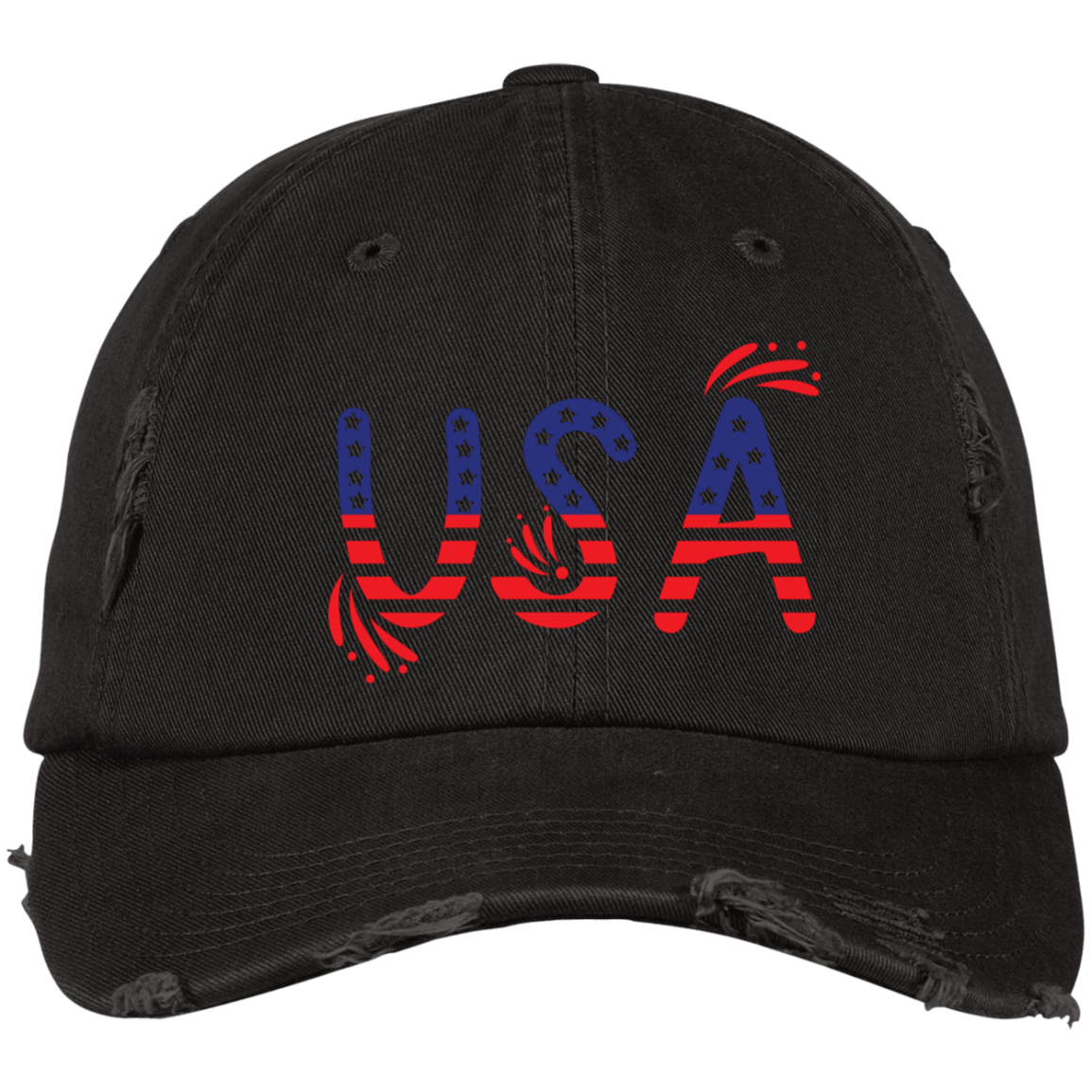 Flag USA DT600 Embroidered Distressed Dad Cap