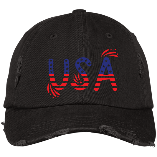 Flag USA DT600 Embroidered Distressed Dad Cap