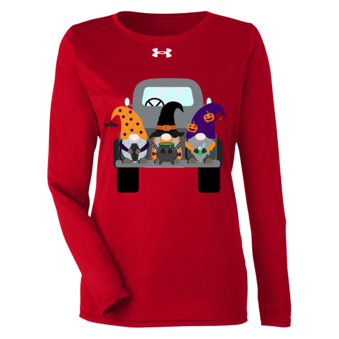 Halloween Gnomes in a Truck 1376852 Under Armour Womens Team Tech Long Sleeve Tee