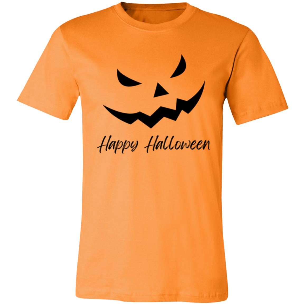 Scary Jack O Lantern Face -- Unisex Jersey Short-Sleeve T-Shirt