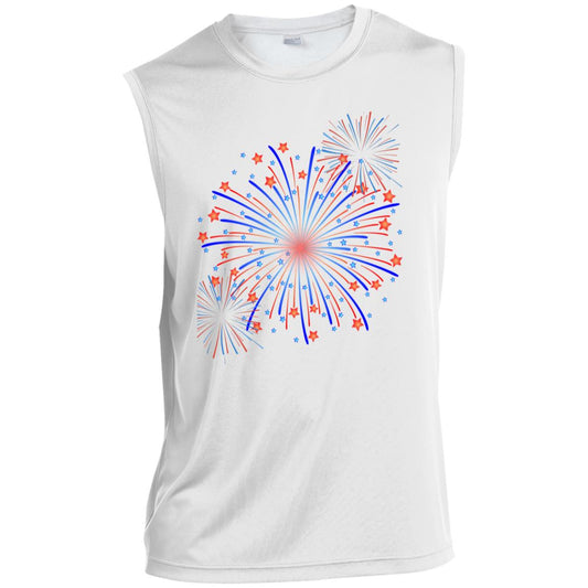 4th of July Fireworks (1) CLOSEOUT - Men’s Sleeveless Performance Tee