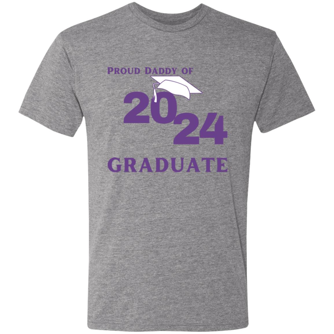 Proud Daddy -- 2024 Graduate -- Men's Triblend T-Shirt