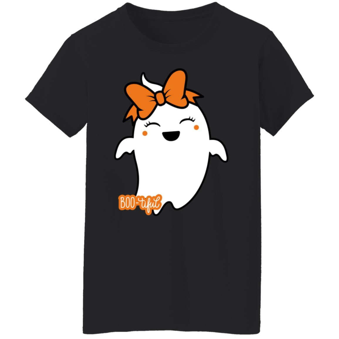 Boo-tiful Ghost with Bow G500L Ladies' 5.3 oz. T-Shirt