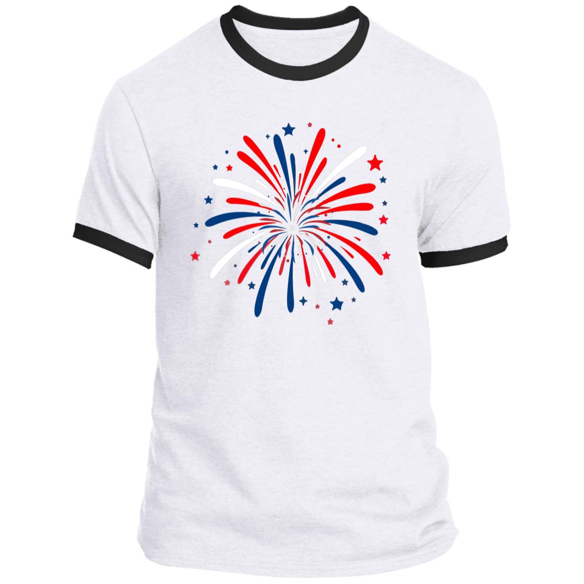 4th of July Firework CLOSEOUT - PC54R Ringer Tee