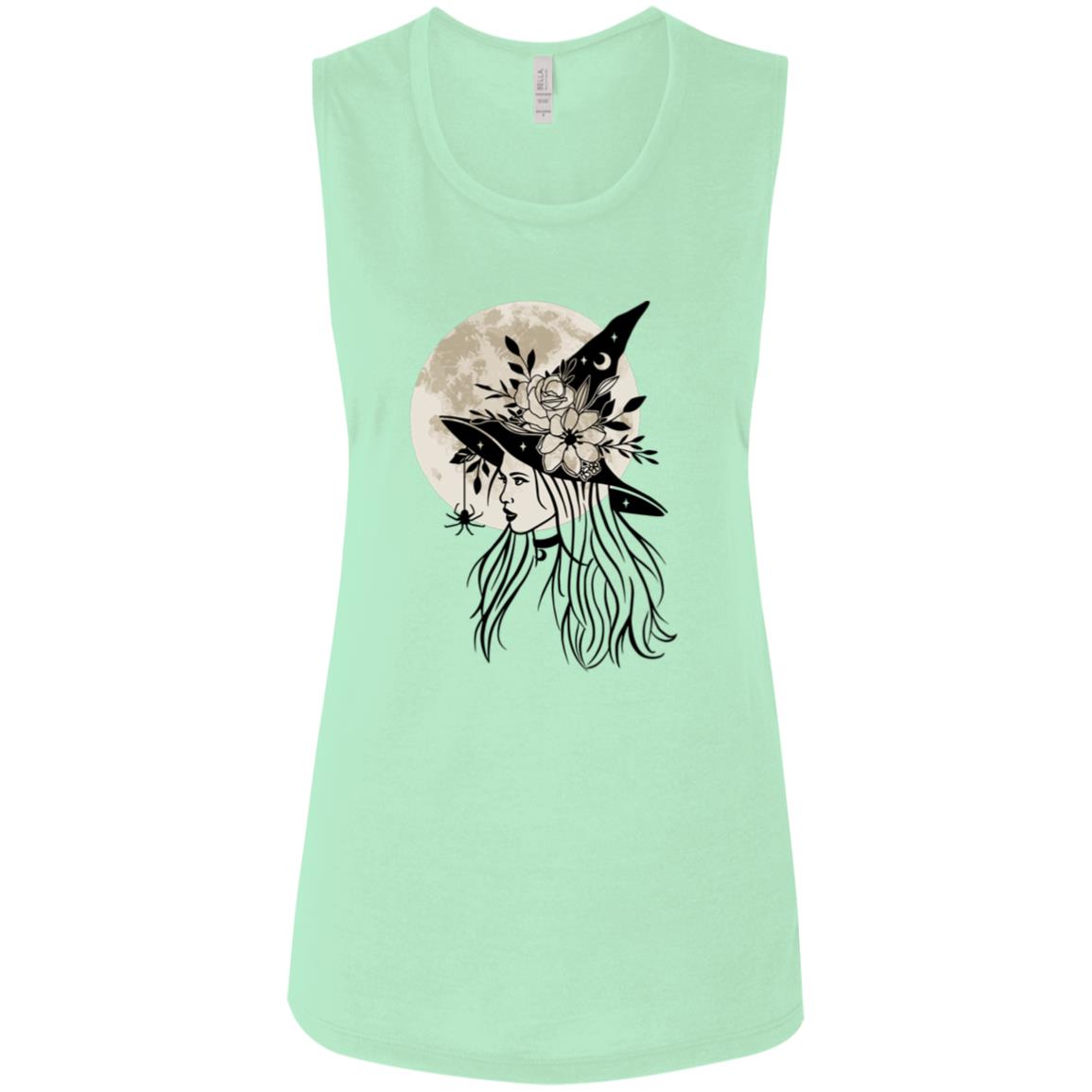 Witchy Moon -- Ladies' Flowy Muscle Tank