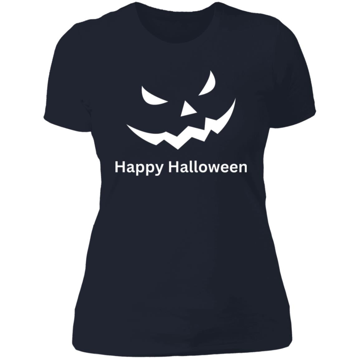 Scary Black Jack o' Lantern NL3900 Ladies' Boyfriend T-Shirt