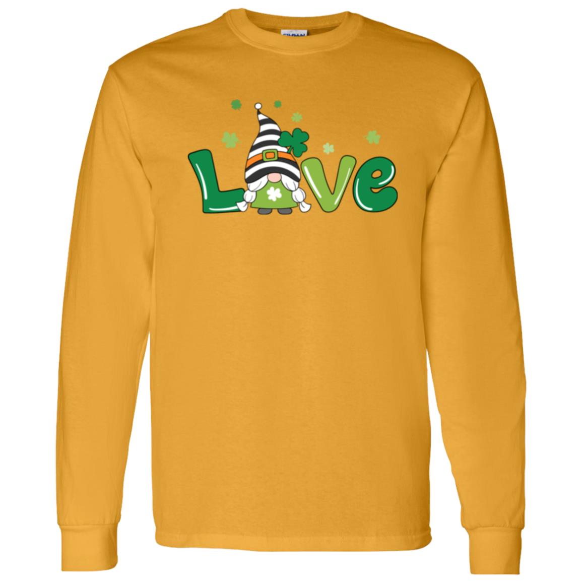 clover love gnome G540 LS T-Shirt 5.3 oz.