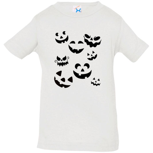 Scattered Jack O Lantern Faces (1) -- Infant Jersey T-Shirt