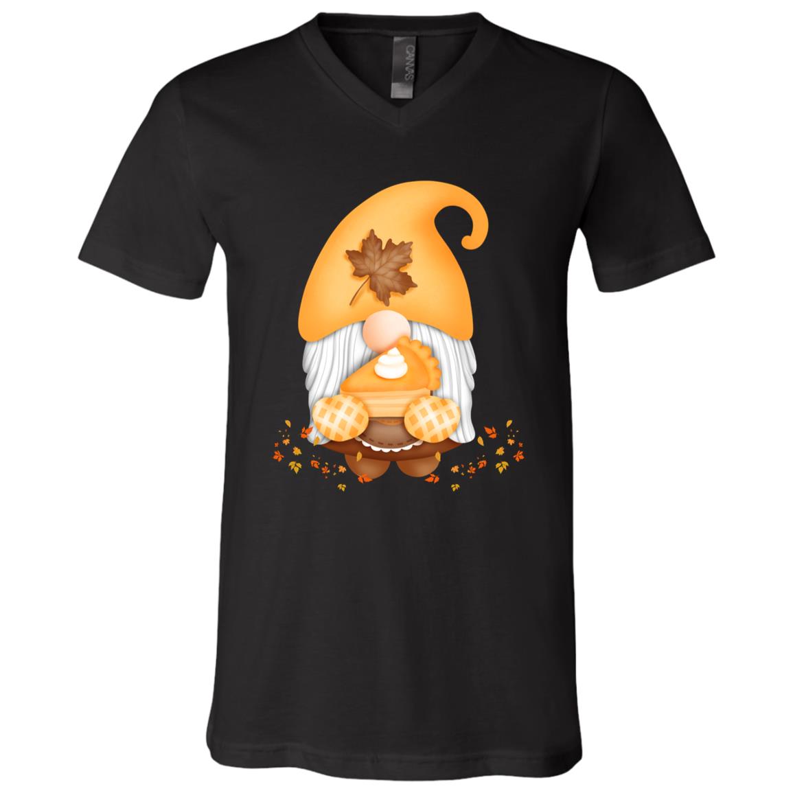 Gnome Pumpkin Pie 3005 Unisex Jersey SS V-Neck T-Shirt