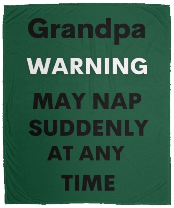 Grandpa naps black VPM Cozy Plush Fleece Blanket - 50x60