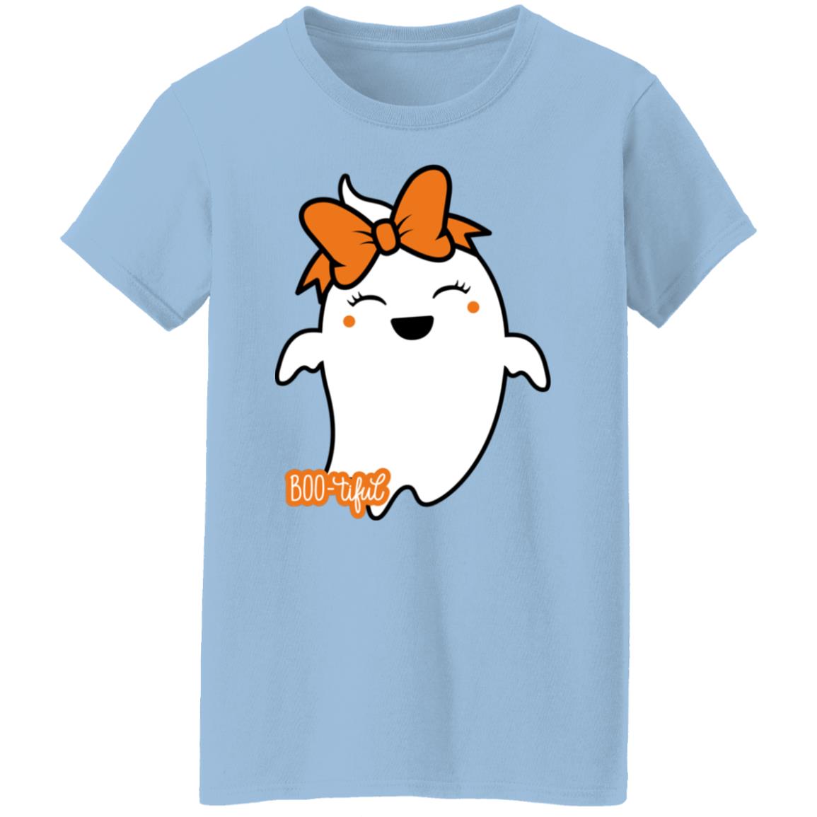 Boo-tiful Ghost with Bow G500L Ladies' 5.3 oz. T-Shirt