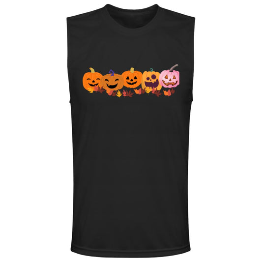 Jack 0 Lanterns in a Row -- Men's Zone Muscle Tee