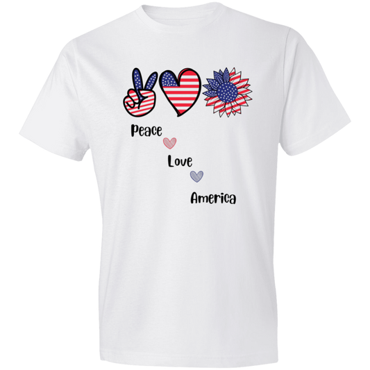 Lightweight T-Shirt -- Peace Love America