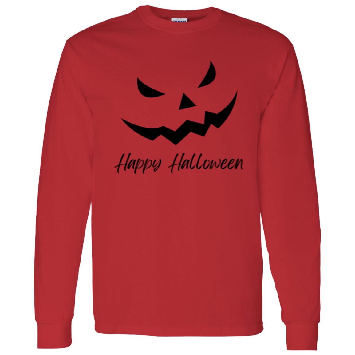 Scary Jack O Lantern Face --  LS T-Shirt 5.3 oz.