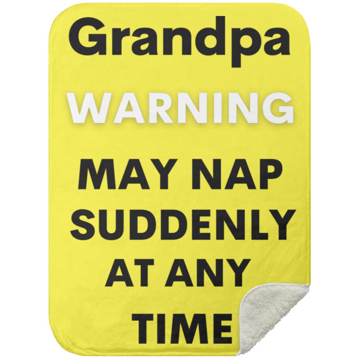 Grandpa naps black MSHS Premium Sherpa Blanket 30x40