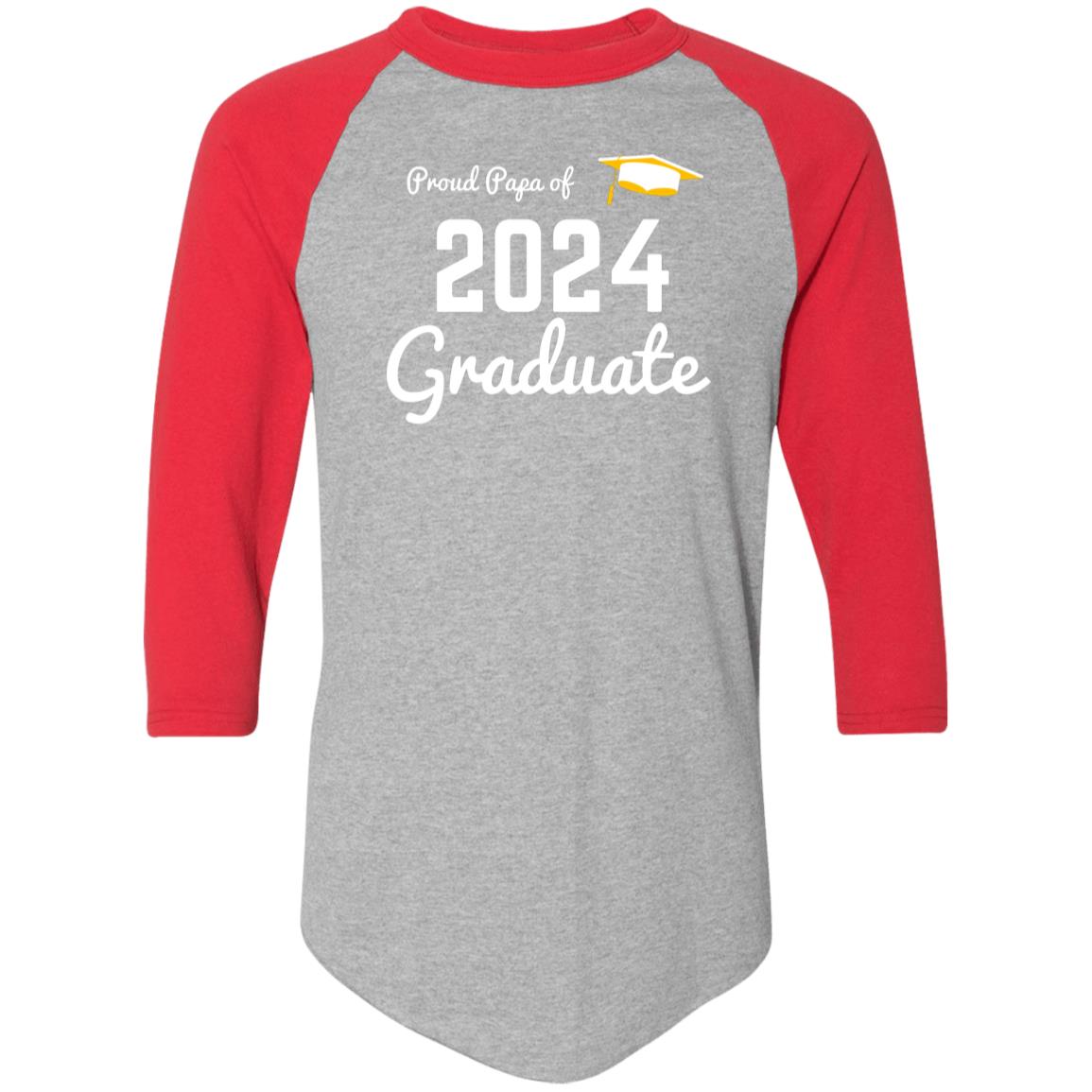 Proud Papa 2024 Graduate -- Colorblock Raglan Jersey