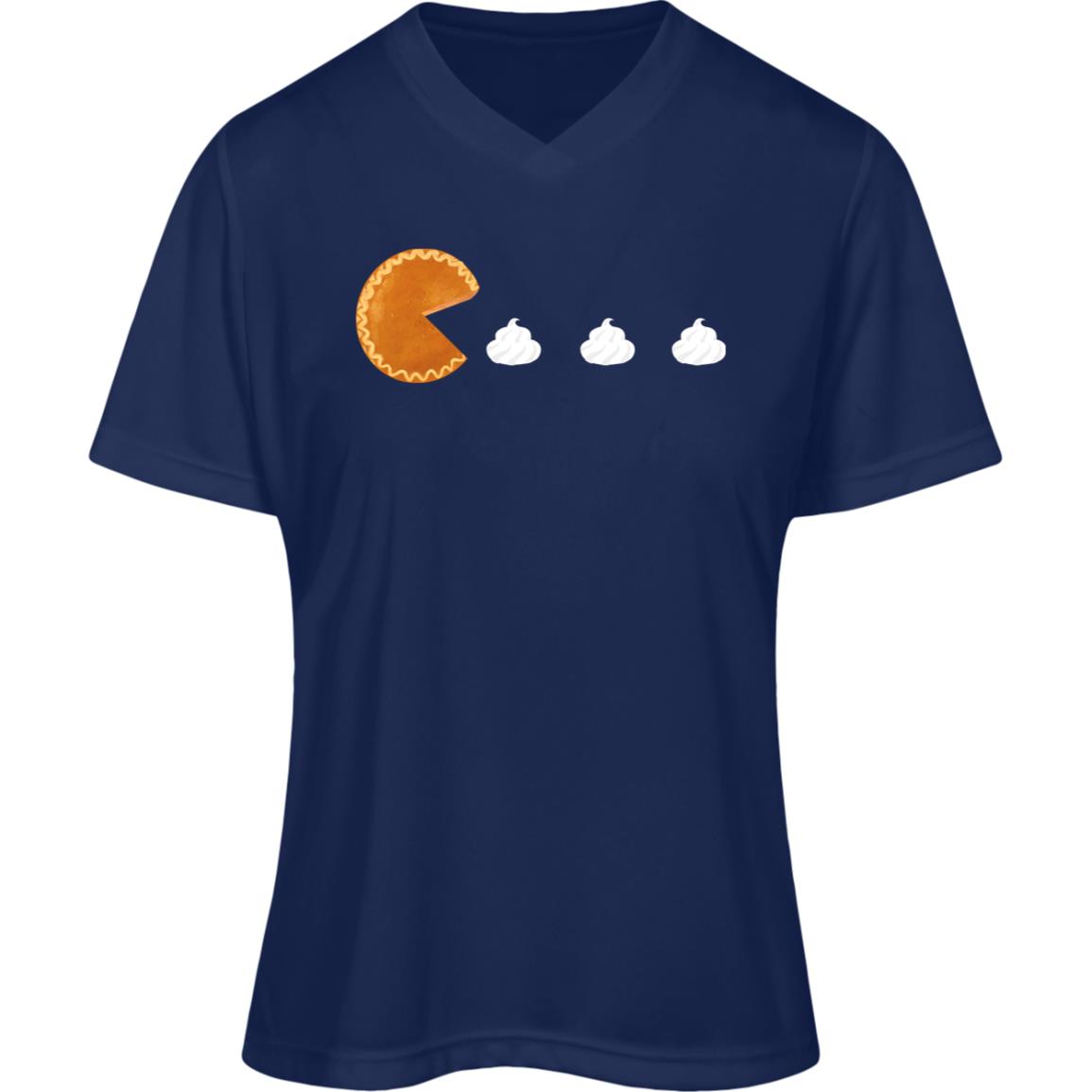 Pumpkin Pac Man -- Team 365 Womens Zone Tee