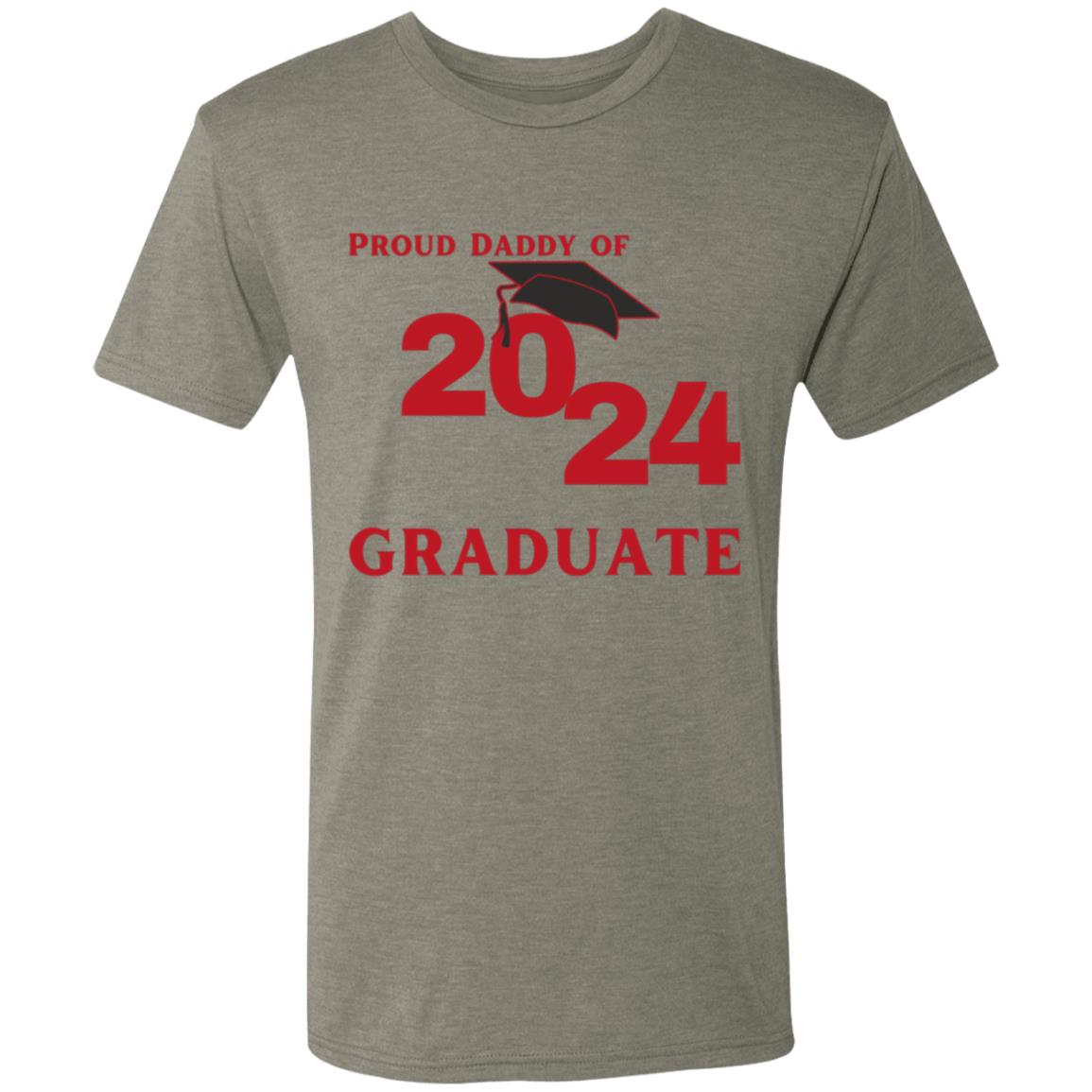 Proud Daddy -- 2024 Graduate -- Men's Triblend T-Shirt