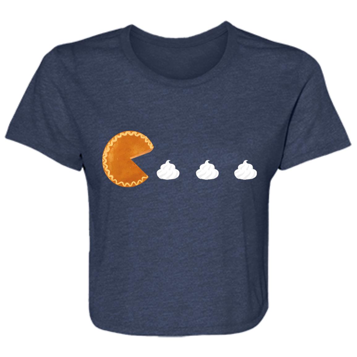 Pumpkin Pac Man -- Ladies' Flowy Cropped Tee