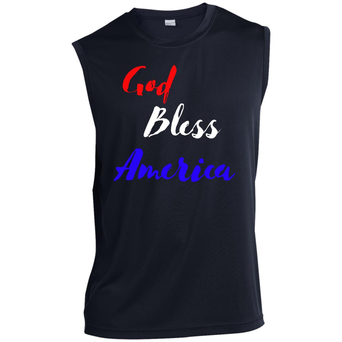 God bless America red white blue ST352 Men’s Sleeveless Performance Tee