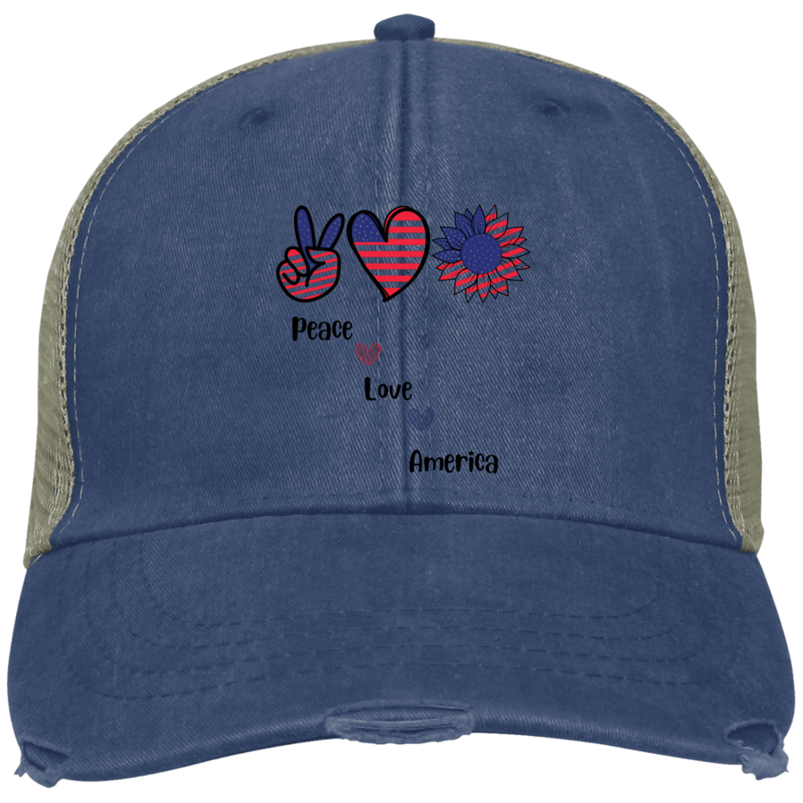 Embroidered Ollie Cap -- Peace Love America