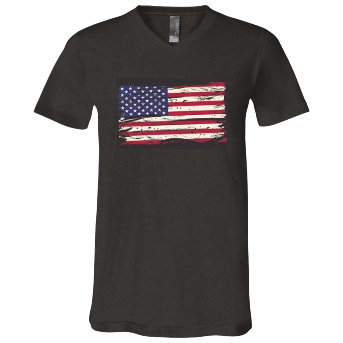 American Flag -- Unisex Jersey SS V-Neck T-Shirt