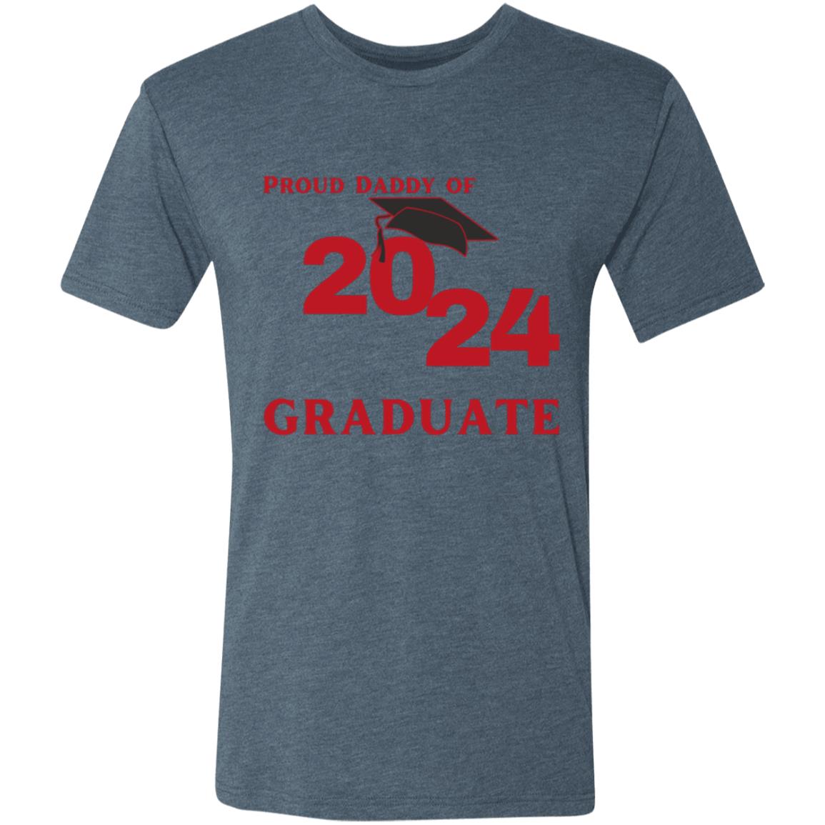 Proud Daddy -- 2024 Graduate -- Men's Triblend T-Shirt