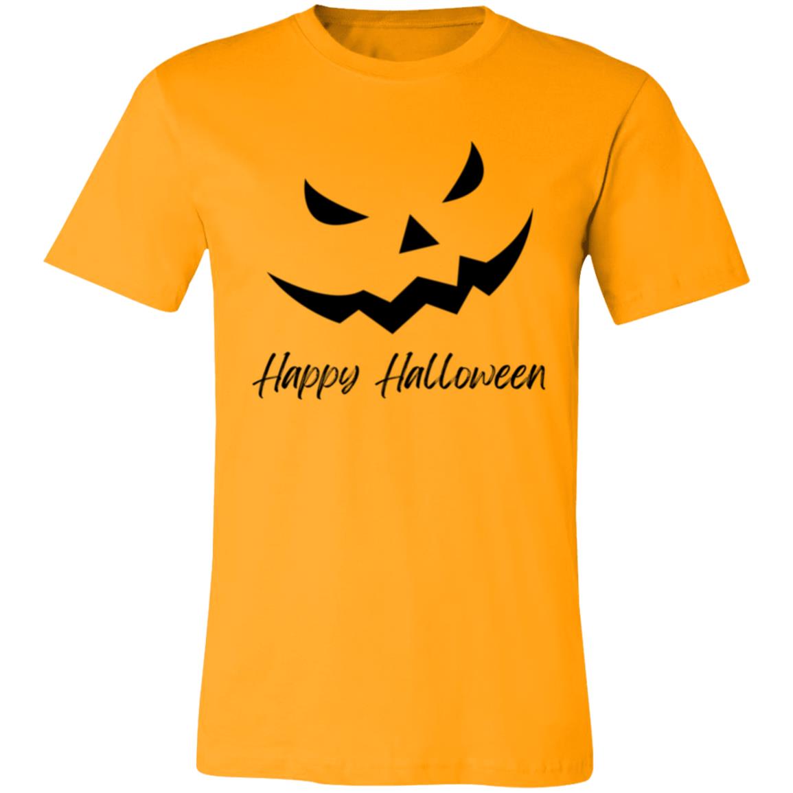 Scary Jack O Lantern Face -- Unisex Jersey Short-Sleeve T-Shirt