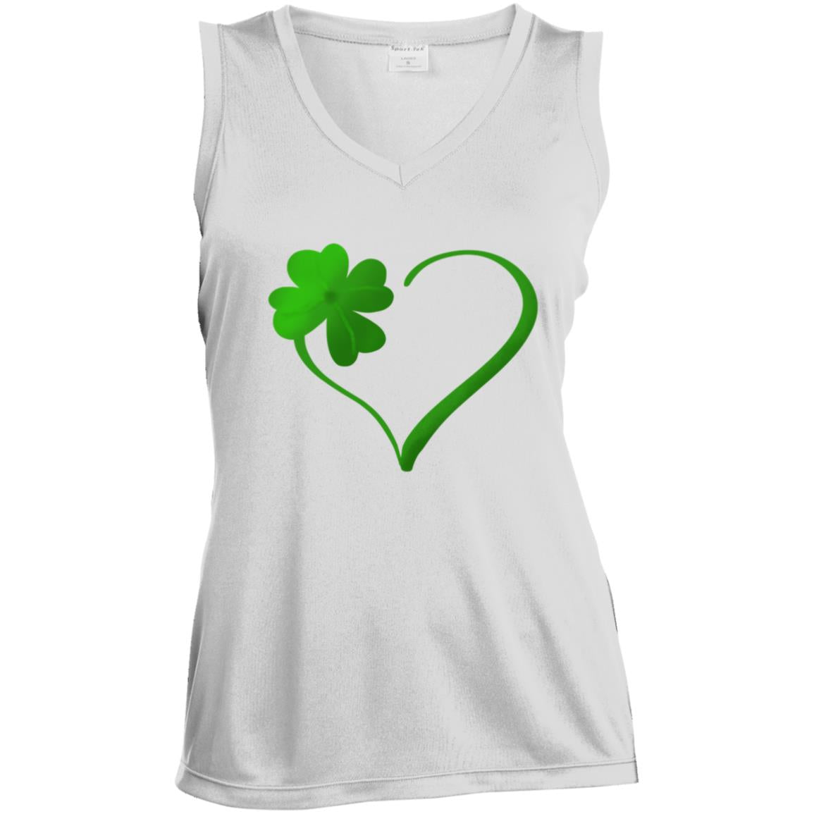 Clover Heart -- Ladies' Sleeveless V-Neck Performance Tee