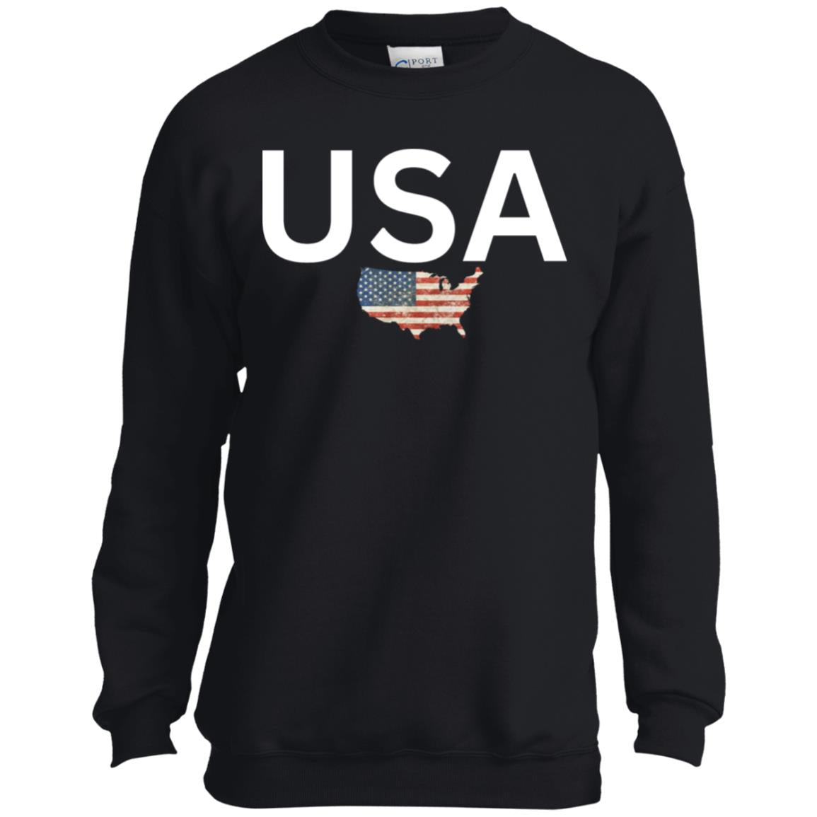 USA states flag CLOSEOUT - PC90Y Youth Crewneck Sweatshirt