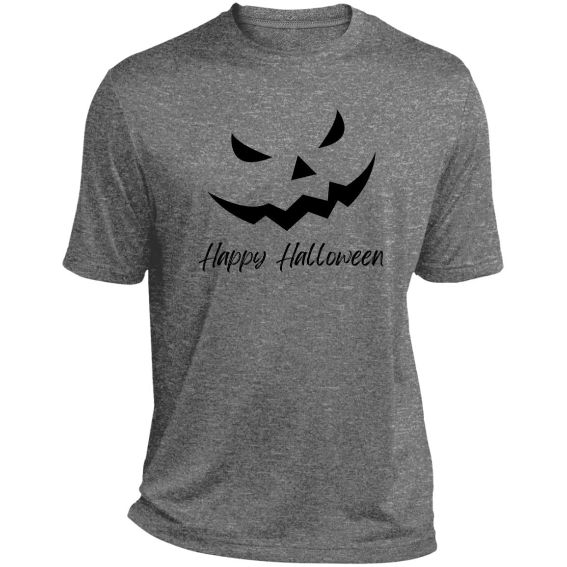 Scary Jack O Lantern Face CLOSEOUT - ST360 Heather Performance Tee