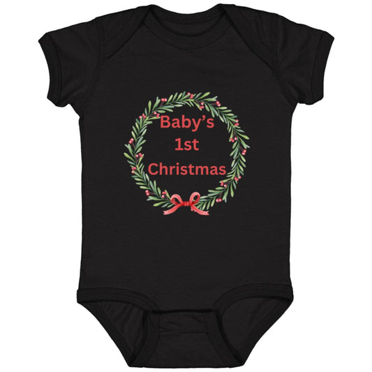 Baby’s 1st Wreath Christmas -- Infant Fine Jersey Bodysuit