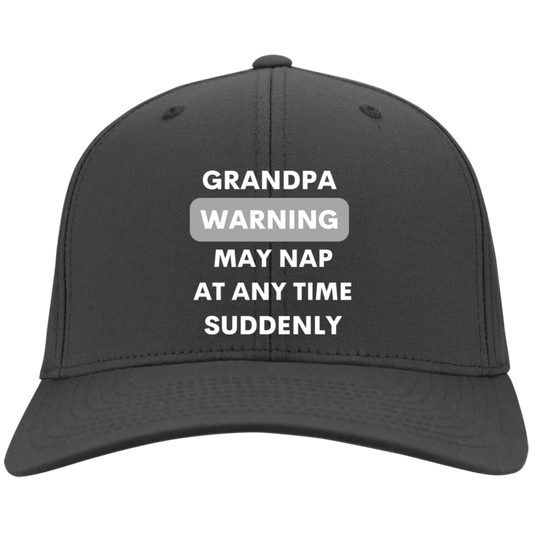 Grandpa naps white CP80 Embroidered Twill Cap