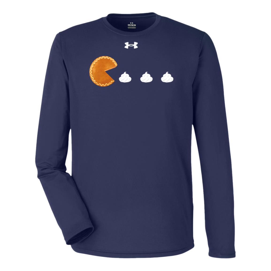 Pumpkin Pac Man -- Under Armour Team Tech Long Sleeve Tee