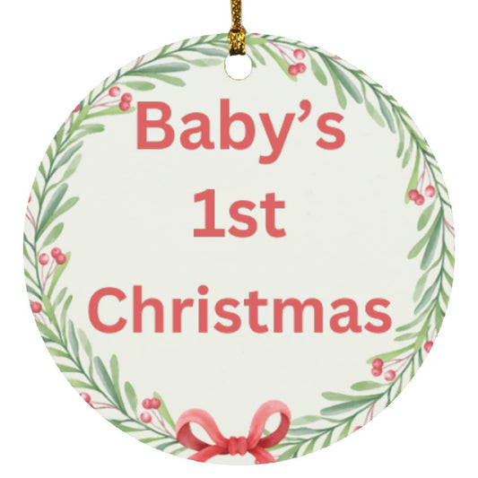 Baby’s 1st Wreath Christmas ornament -- Circle Ornament