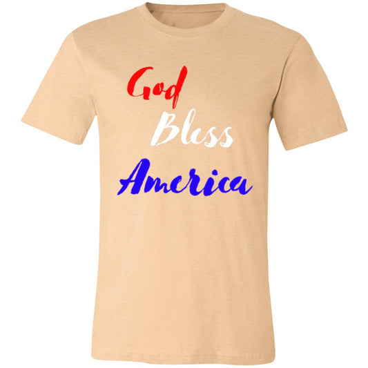 God bless America red white blue 3001C Unisex Jersey Short-Sleeve T-Shirt