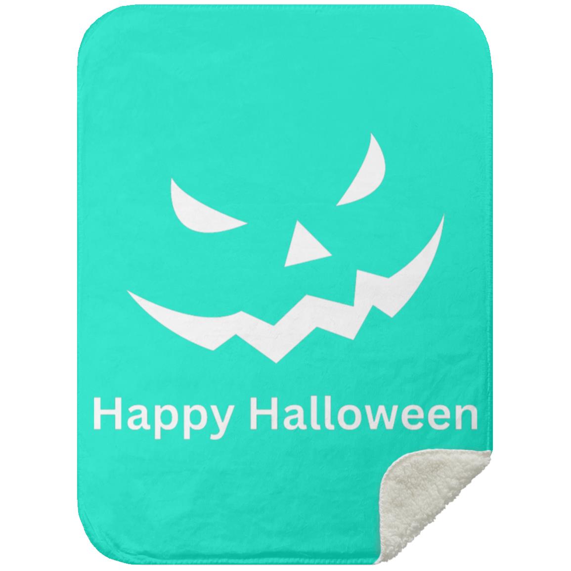 Scary Black Jack o' Lantern MSHS Premium Sherpa Blanket 30x40