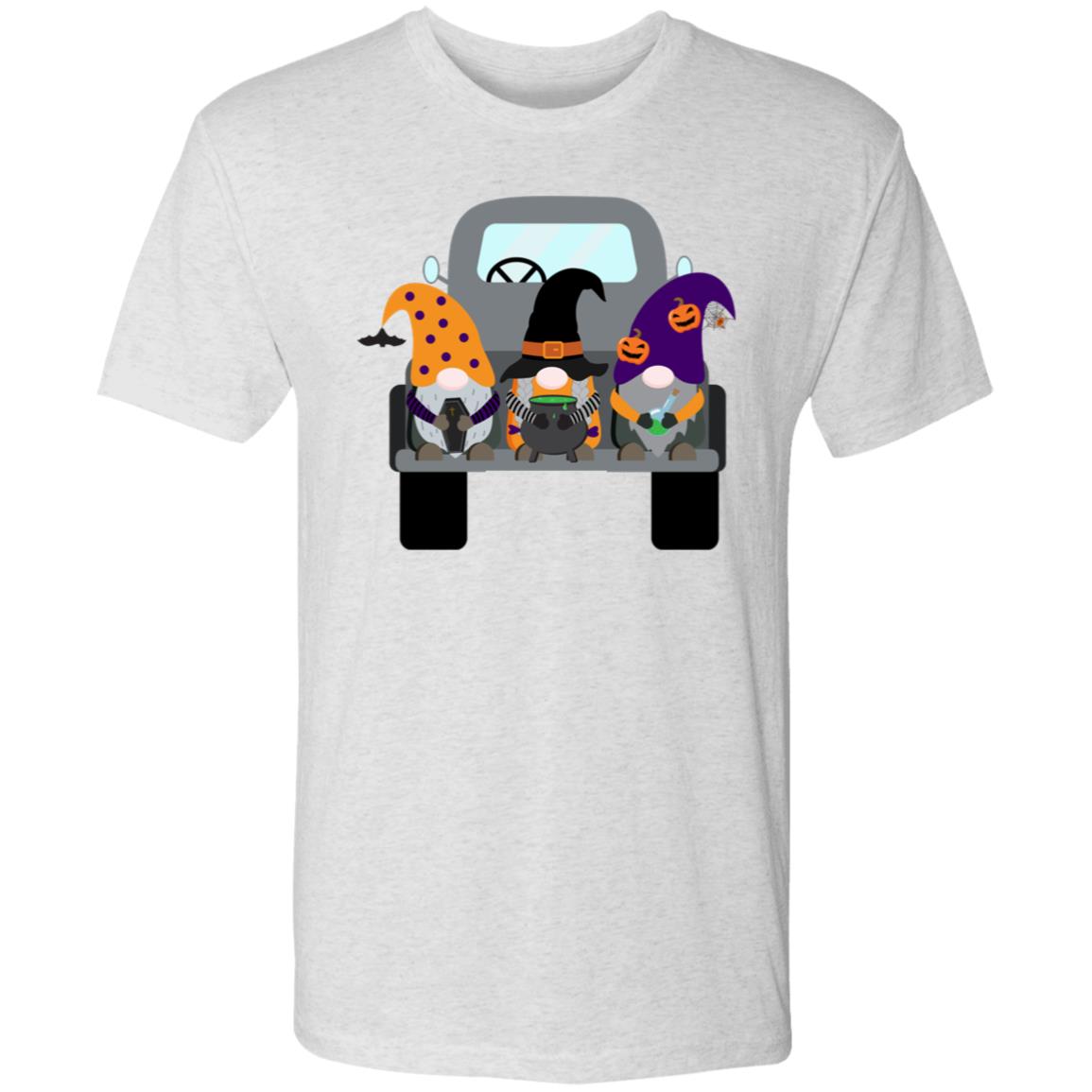 Halloween Gnomes in a Truck NL6010 Men's Triblend T-Shirt