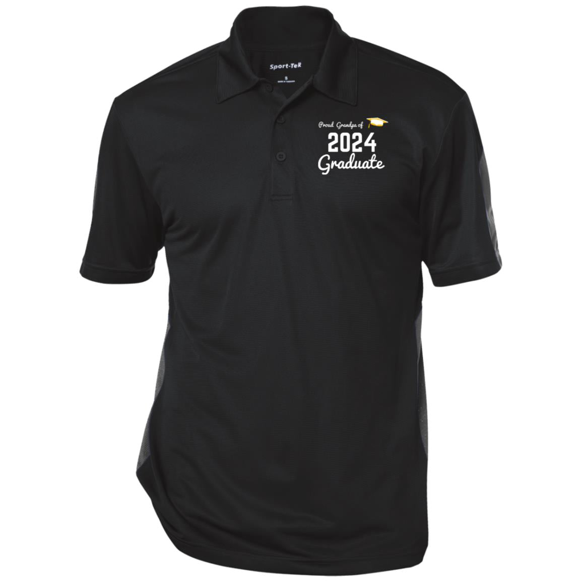 Proud Grandpa -- Graduate 2024 -- Performance Textured Three-Button Polo