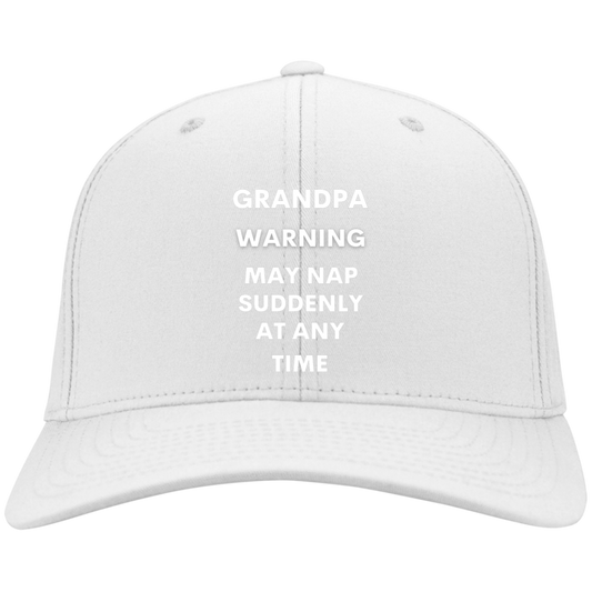 Grandpa naps white CP80 Embroidered Twill Cap