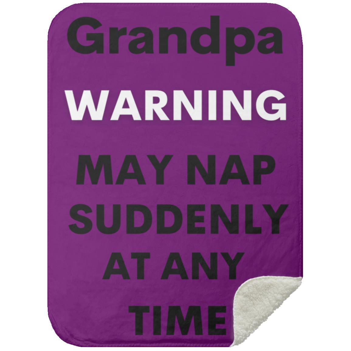 Grandpa naps black MSHS Premium Sherpa Blanket 30x40