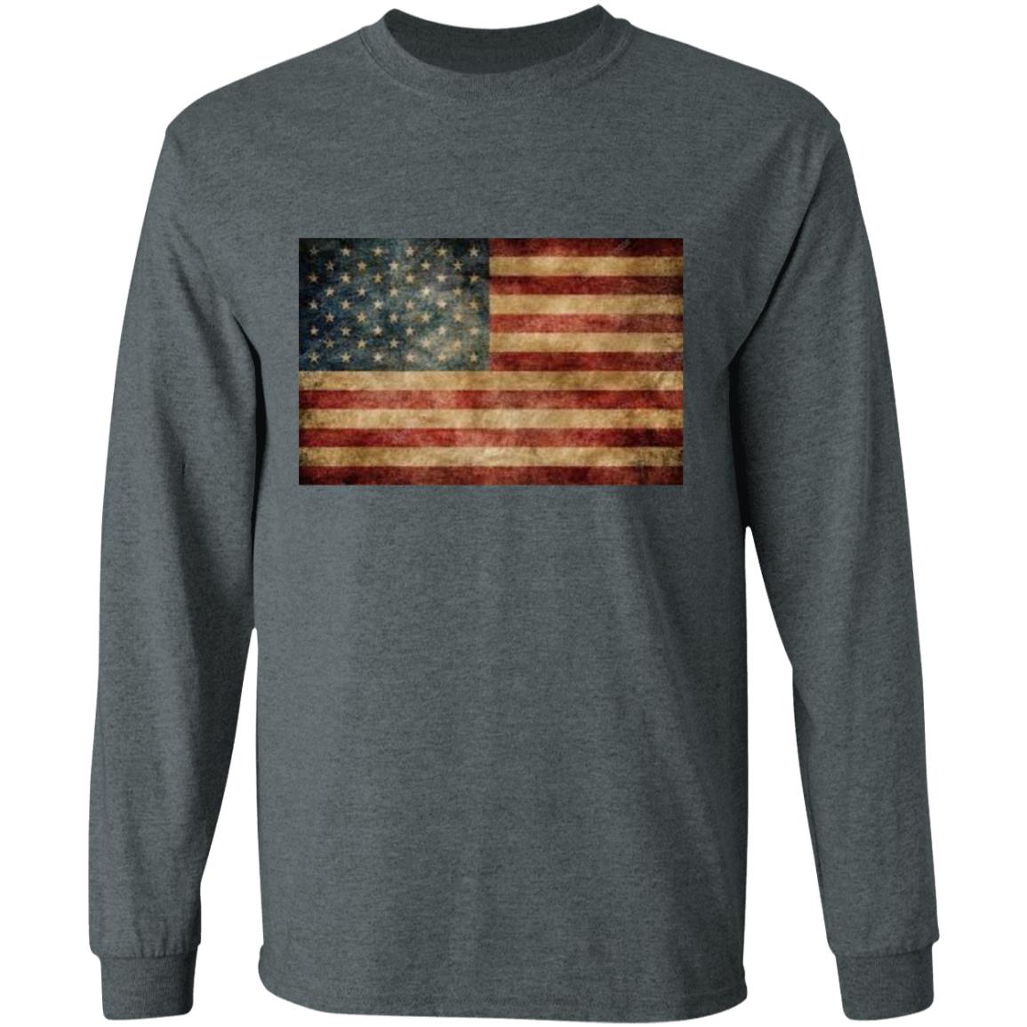 American Flag -- LS T-Shirt 5.3 oz.